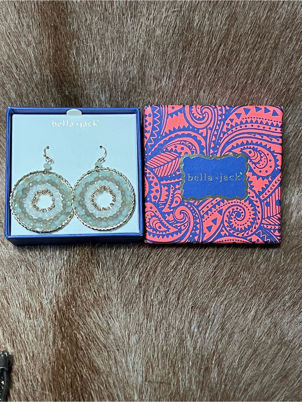 Bella jack Mint Beaded Hoop Earrings